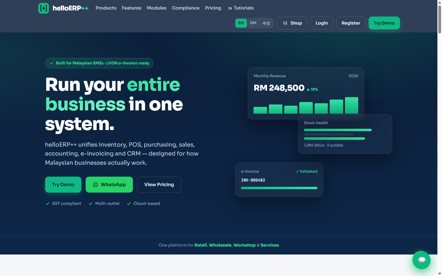 helloERP++ homepage